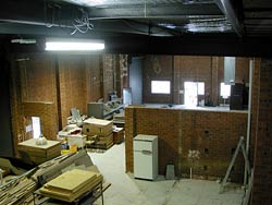 Colour picture: the brick wall in the photo above was demolished down to the ground floor ceiling level before the Spantec floor was installed.